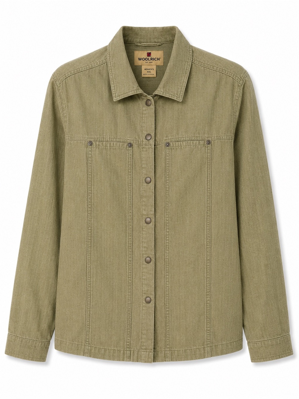 Woolrich Women’s Utility Button-Up – Olive Green – Size XXL